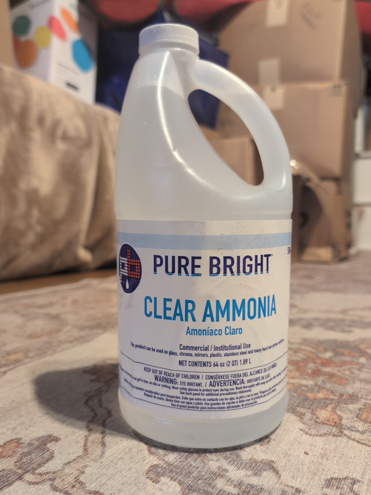 Pure Bright Clear Ammonia 64 oz 2Qt Multi-Surface Cleaner