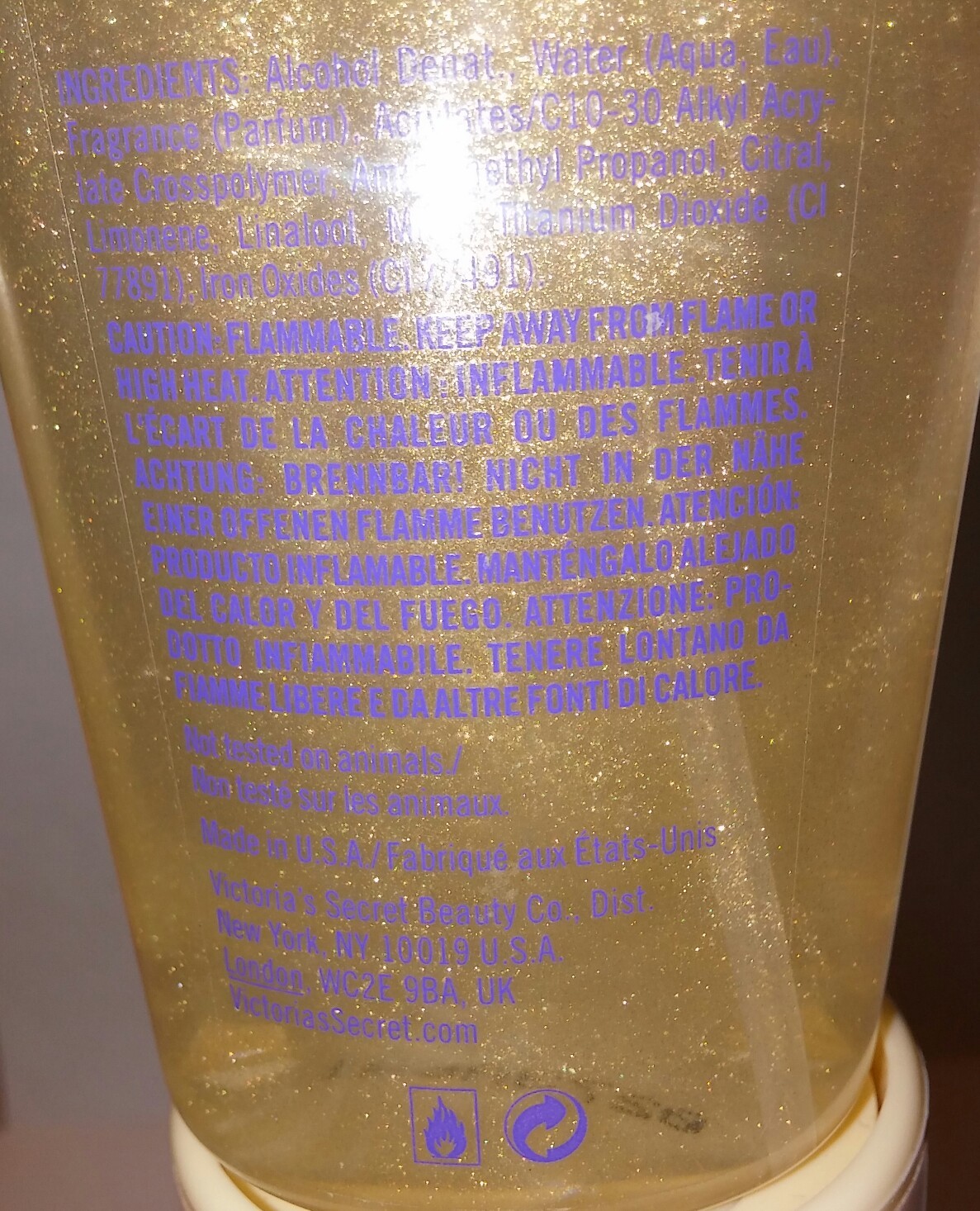 VICTORIA’S SECRET LOVE SPELL SHIMMER MIST 8.0 OZ. 237ML. SPARKLE GOLDEN GLIMMER