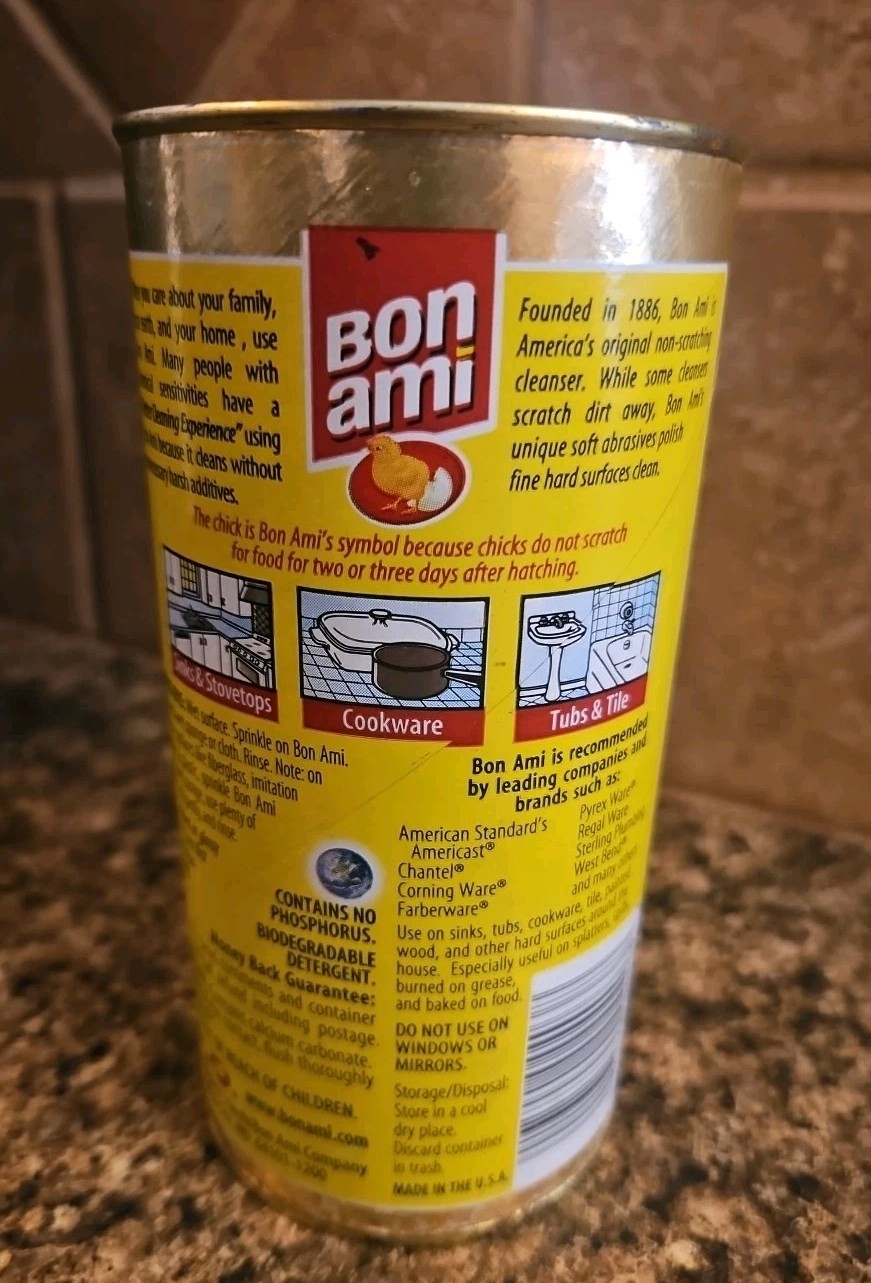 Bon Ami POWDER CLEANSER 14 oz. No Scent Cleaner Kitchen/Bath NEW/SEALED