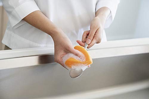 Kamenoko Sponge Do Leaf Shape Orange 3pcs Set Japanese Kitchen Scrubber Japan