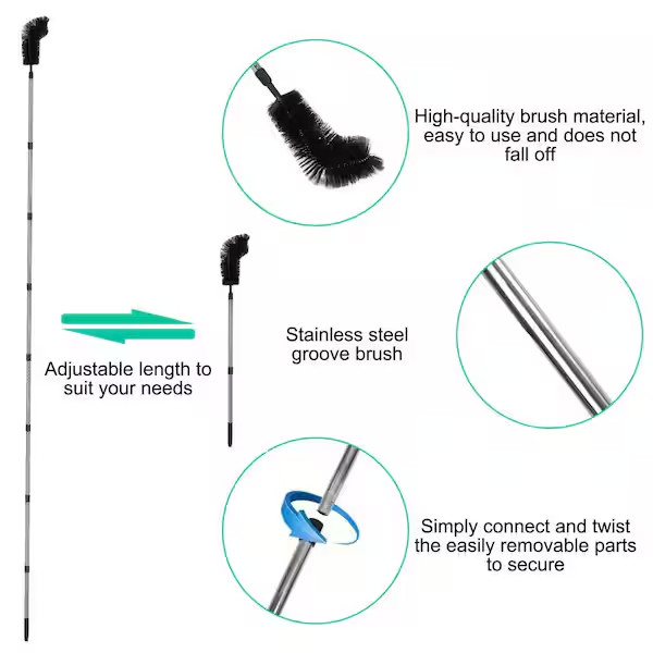 Gutter Cleaning Brush 11.5 ft Extendable Telescoping Handle Rain Gutter Cleaner