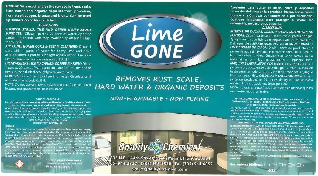 Lime-Gone Remover – 128 oz – Bathroom Cleaner