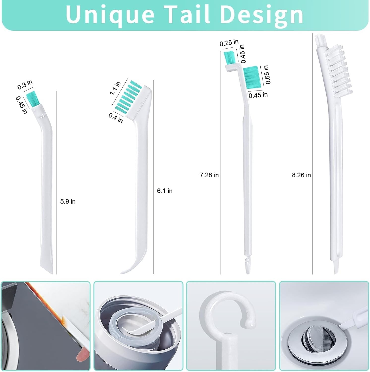 Small Cleaning Brushes Set, 4 pcs Crevice Household Cleaning Tool for Window …