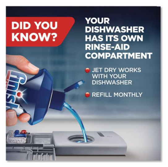 Finish 78826 Jet Dry Liquid Dishwasher Rinse Agent Aid 16 Oz Bottle Shine