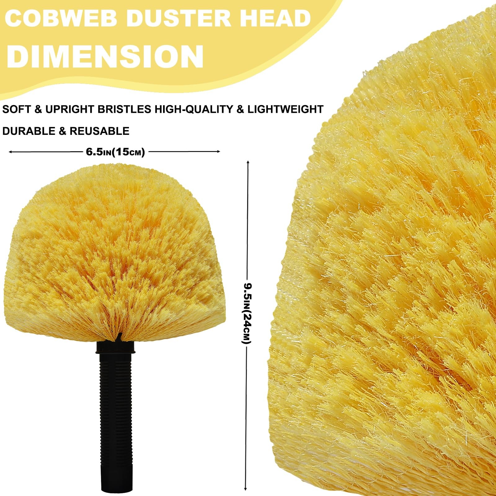 Cobweb Duster Brush Head 2pk Twist On Indoor Outdoor Spider Web Cleaning Tool