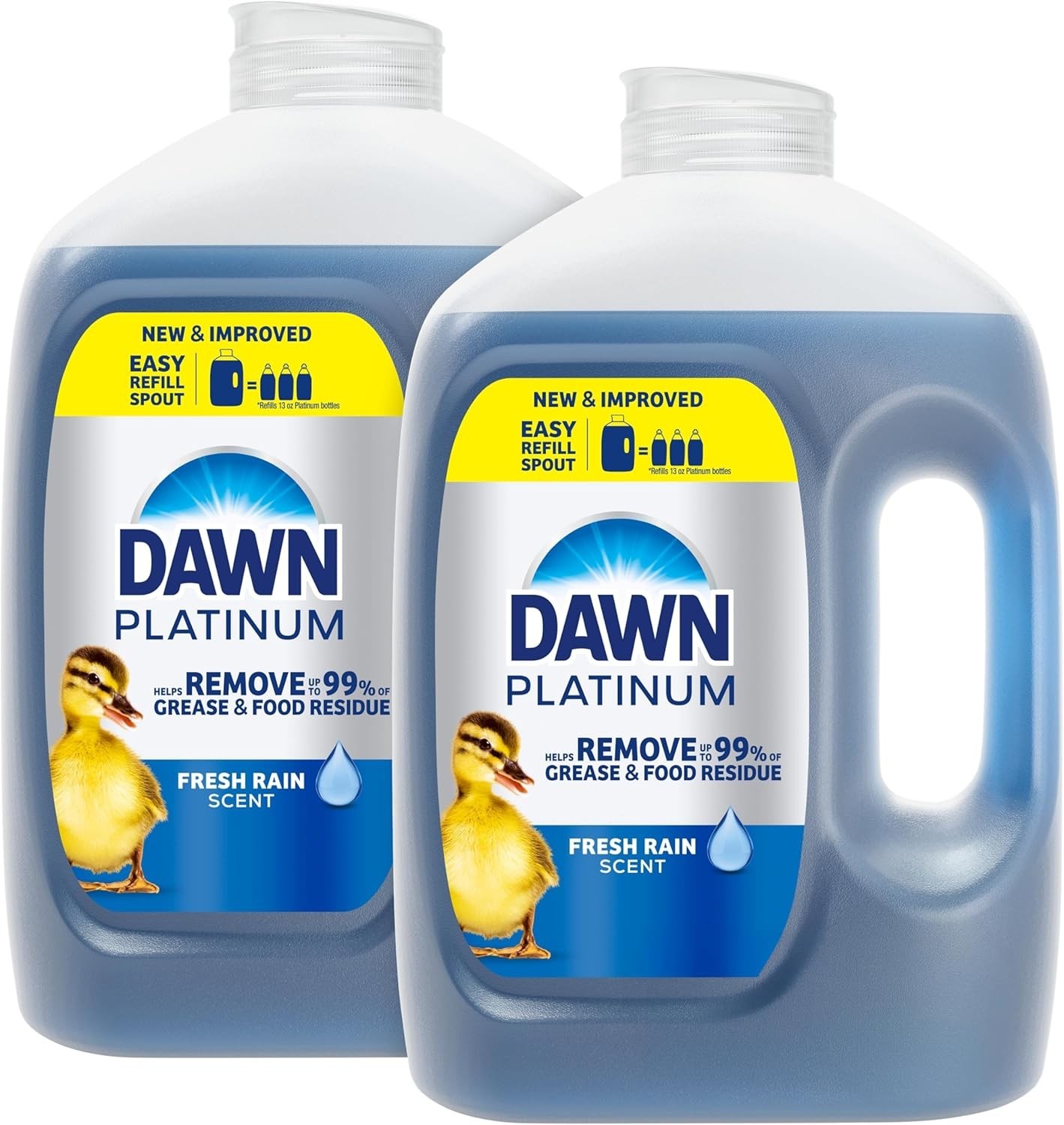 Dawn Platinum Refill Jug Dish Soap,Fresh Rain Scent Liquid Dishwashin,51.5oz,2pk