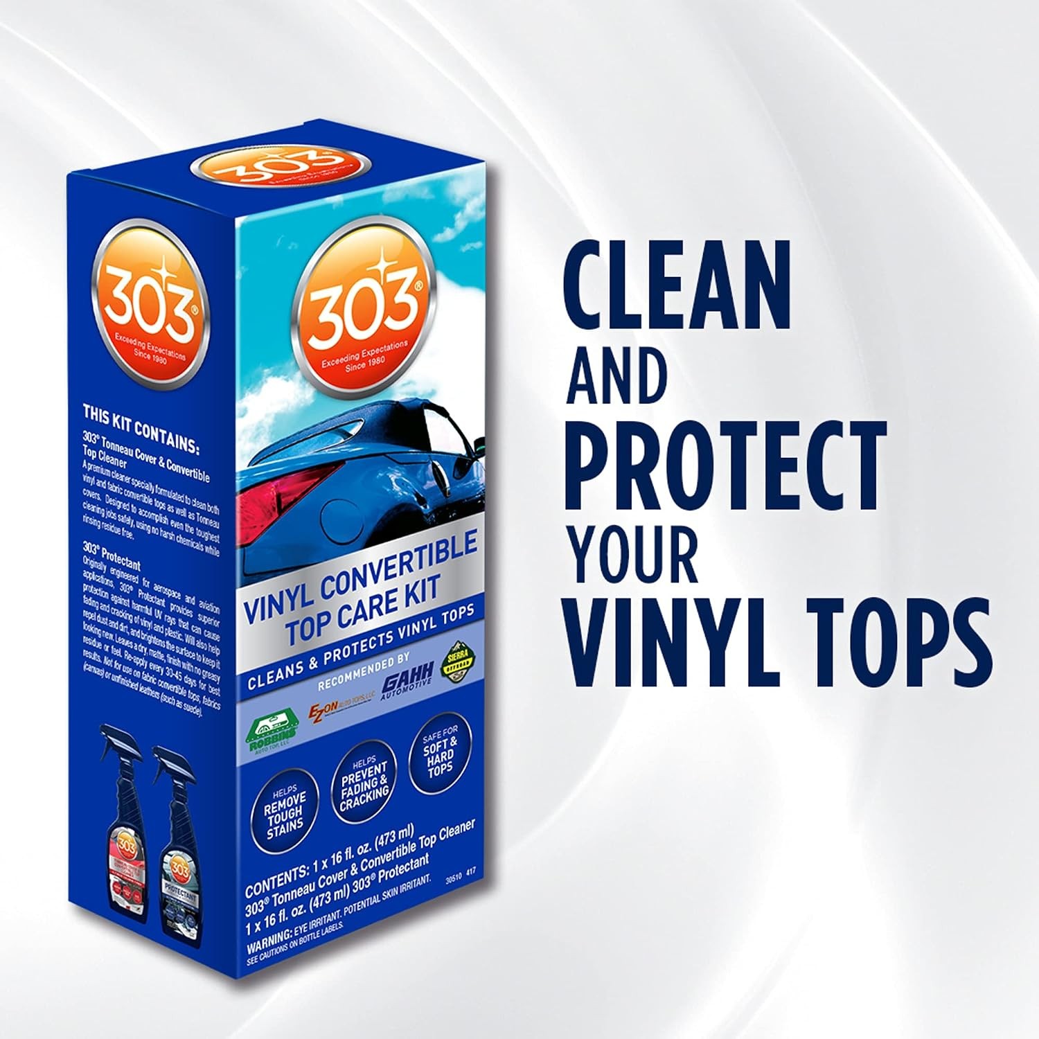 303 Products 30510 Convertible Vinyl Top Cleaning and Care Kit – Cleans And Prot