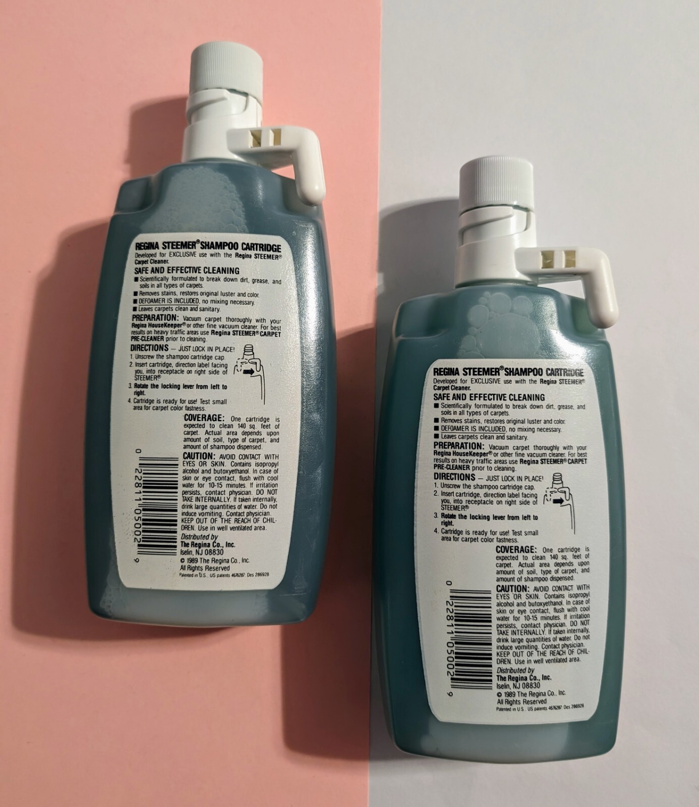 Vtg 1989 Regina Steemer Carpet Cleaner Shampoo Cartridges – 15 Fl Oz – Lot Of 2