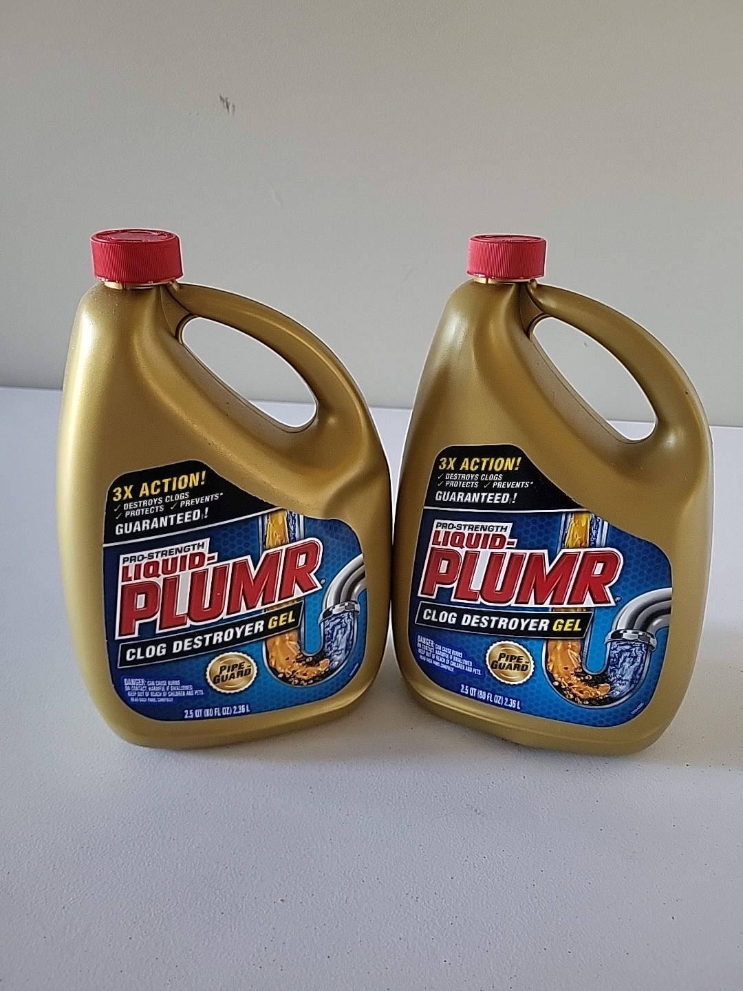 Liquid-Plumr Pro-Strength Clog Destroyer Gel with PipeGuard, 80 fl oz, 2 Pack