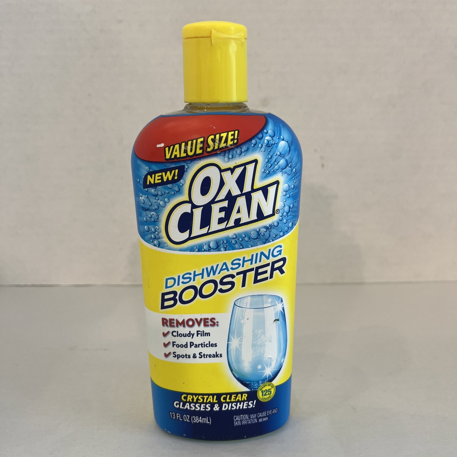 DISCONT Oxi Clean Dishwashing Booster Crystal Clear Glasses 13oz USED ~1/2 FULL