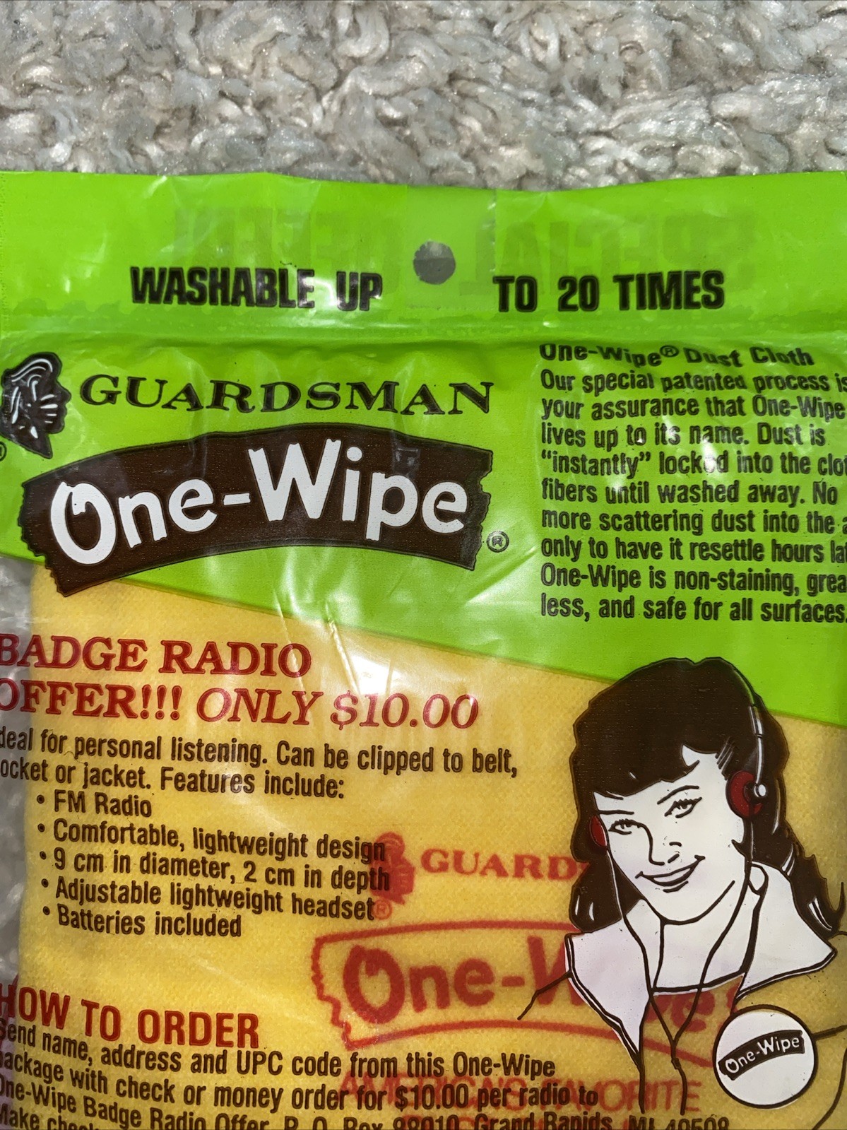 Vintage 1980’s Guardsman One Wipe Dust Cloth 14×18 Dusting for TV or Movie Prop