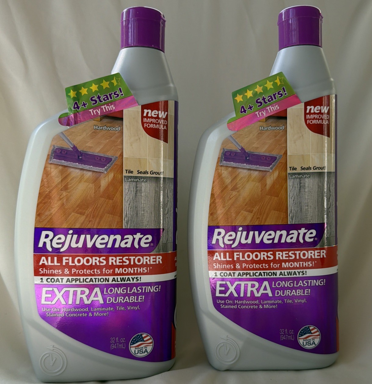 Lot Of 2 Rejuvenate All Floors Restorer Extra Lasting Kitchen Bathroom 32oz New