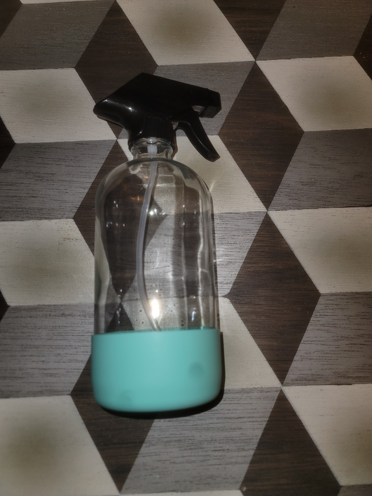 Eco+ Glass Spray Bottle With Silicone Sleeve 16Oz Reusable Clear