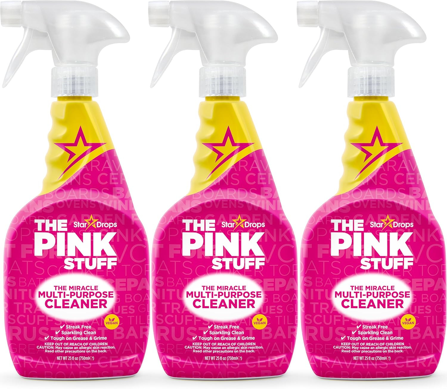 Stardrops the Pink Stuff the Miracle Multi-Purpose Cleaning Spray 750Ml 3-Pack