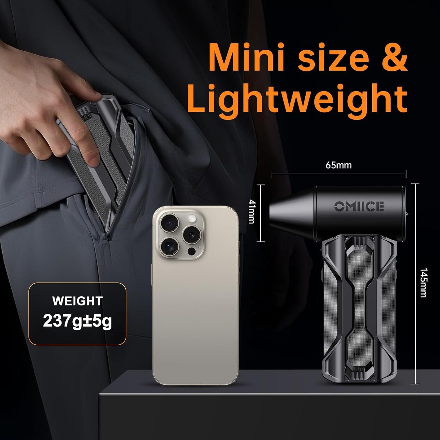 Rechargeable Cordless Dust Cleaner with Brush & Light