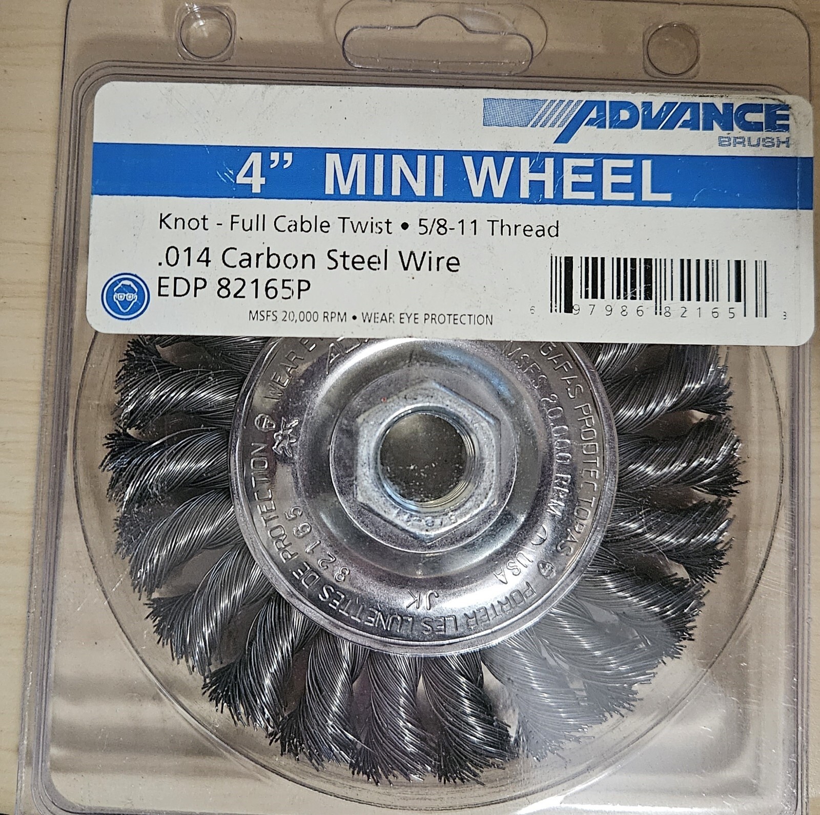 Pferd Inc 82165 4″X5/8-11 Thread full cable twist knot Wire Wheel brush. NEW
