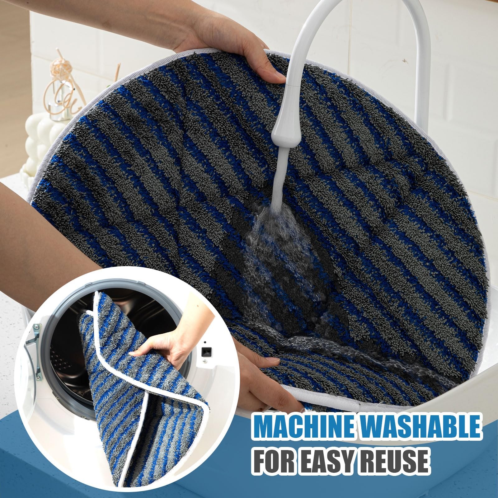 3 Pcs 13 Inches Microfiber Carpet Bonnets Scrubber Brush Carpet Bonnets Pads …