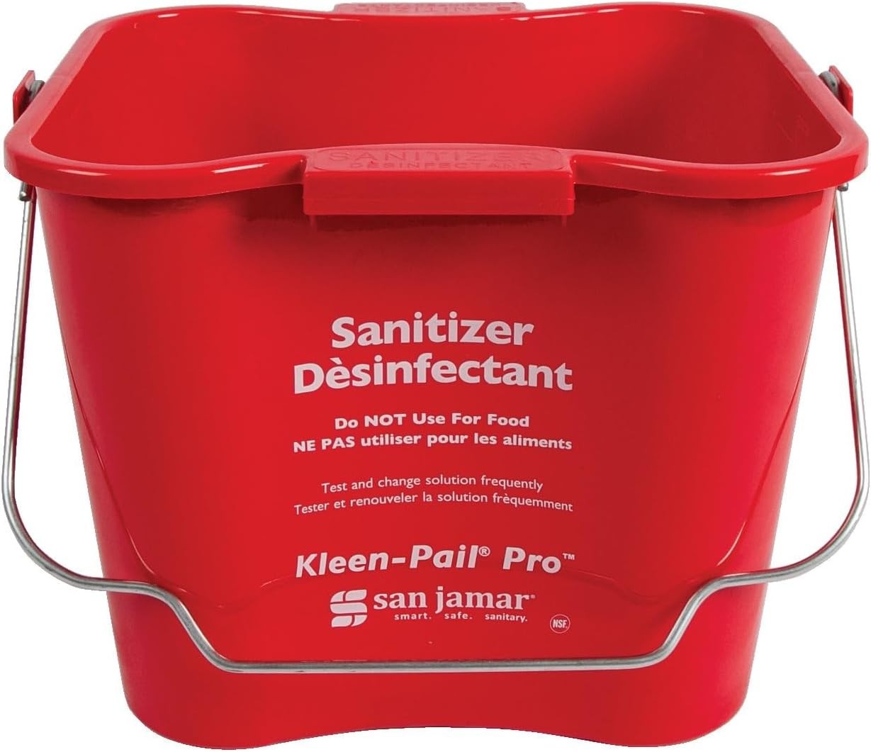Kleen-Pail Pro 6 Qt Metal Bucket with Handle for Commercial Cleaning Red