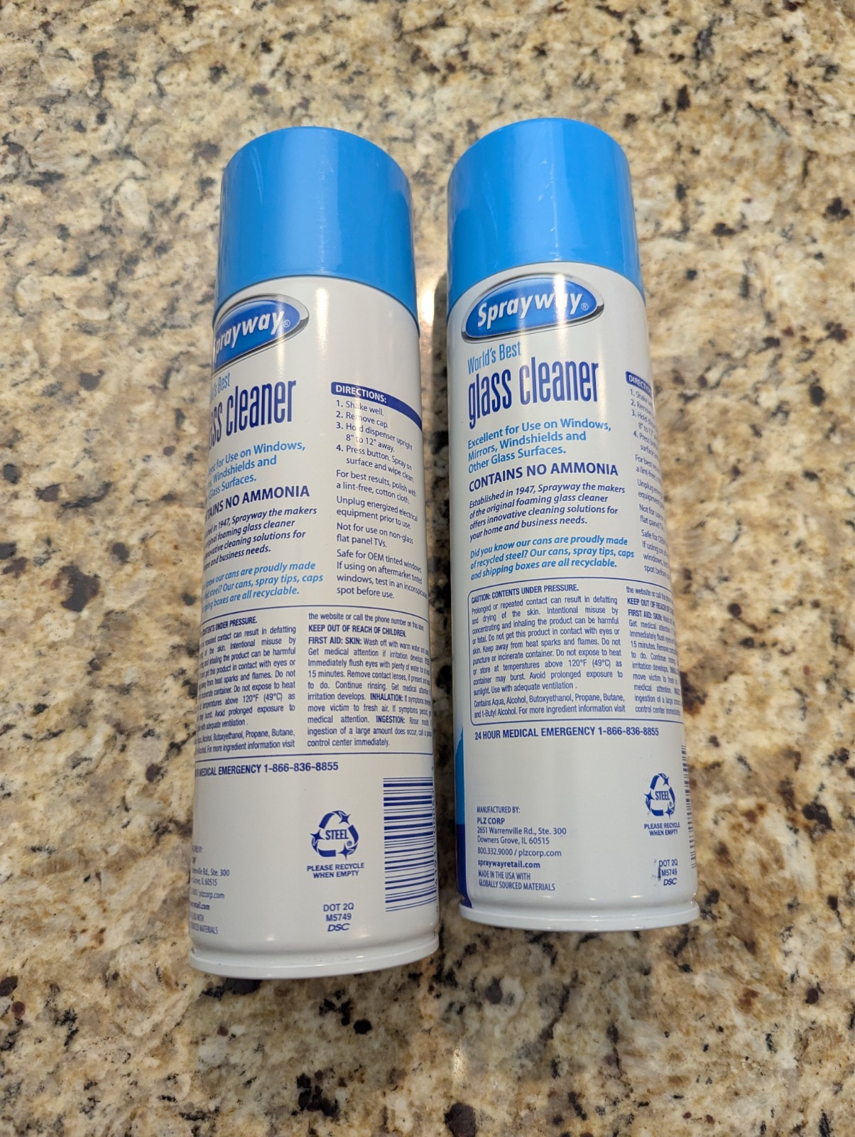 Sprayway 2 Pack Glass Cleaner Foaming Ammonia Free Streak-Free Shine 19 oz