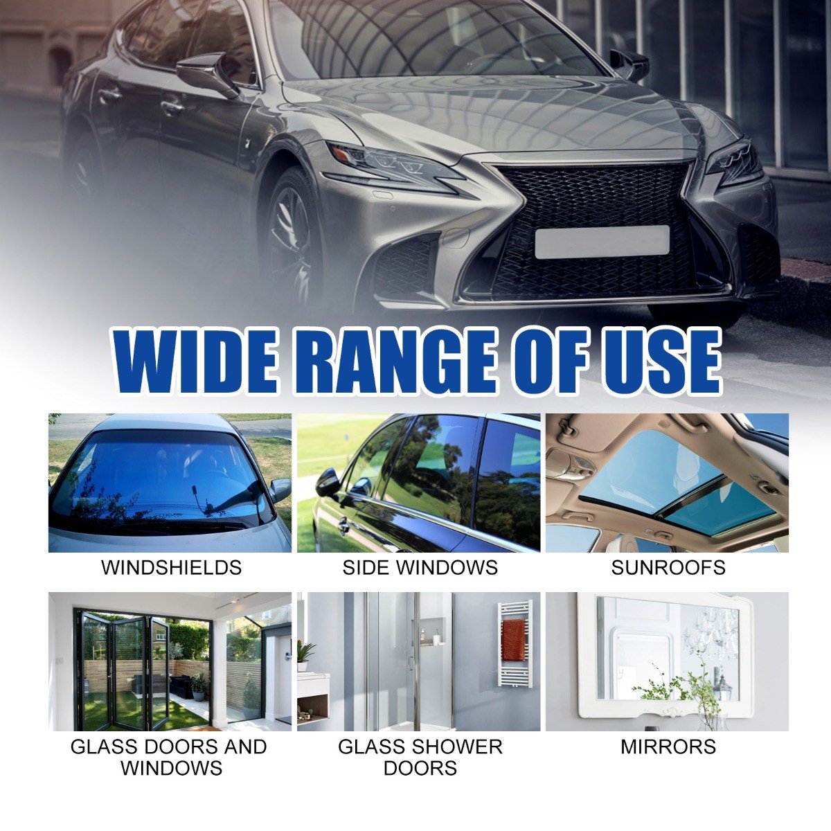 Car Windscreen Glass Cleaner Degreaser Removes Stubborn Grease Water Stains