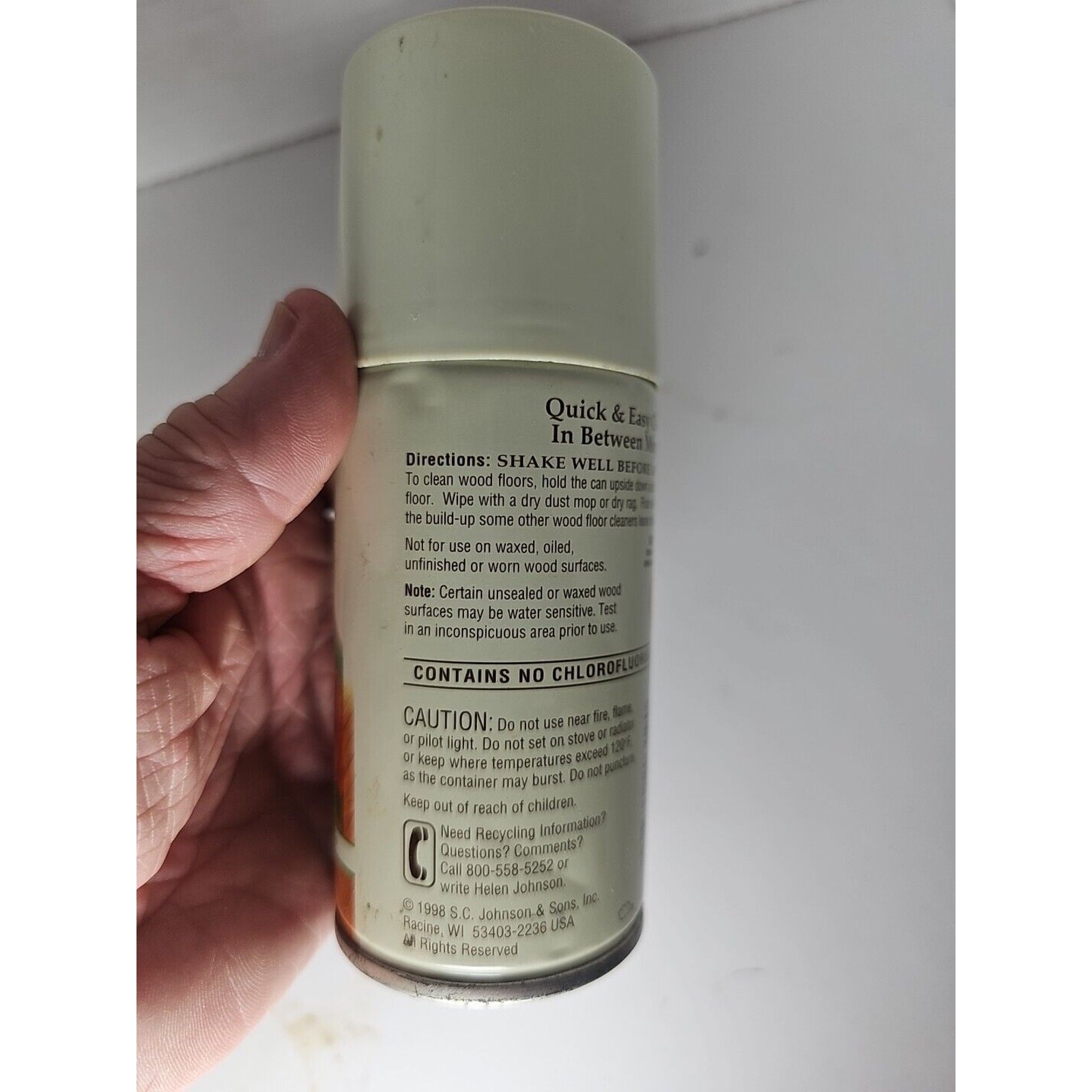 VINTAGE 1998 New Pledge 5 Oz. Wood Floor Cleaning Spray Discontinued Old Stock