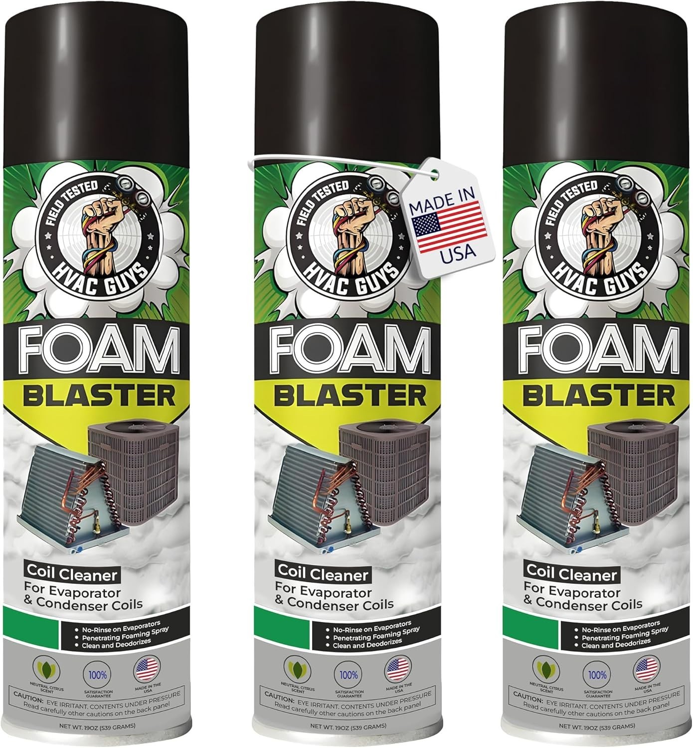 Leak Saver Foam Blaster AC Coil Cleaner for AC Unit, No Rinse Formula, 3PK, 18OZ