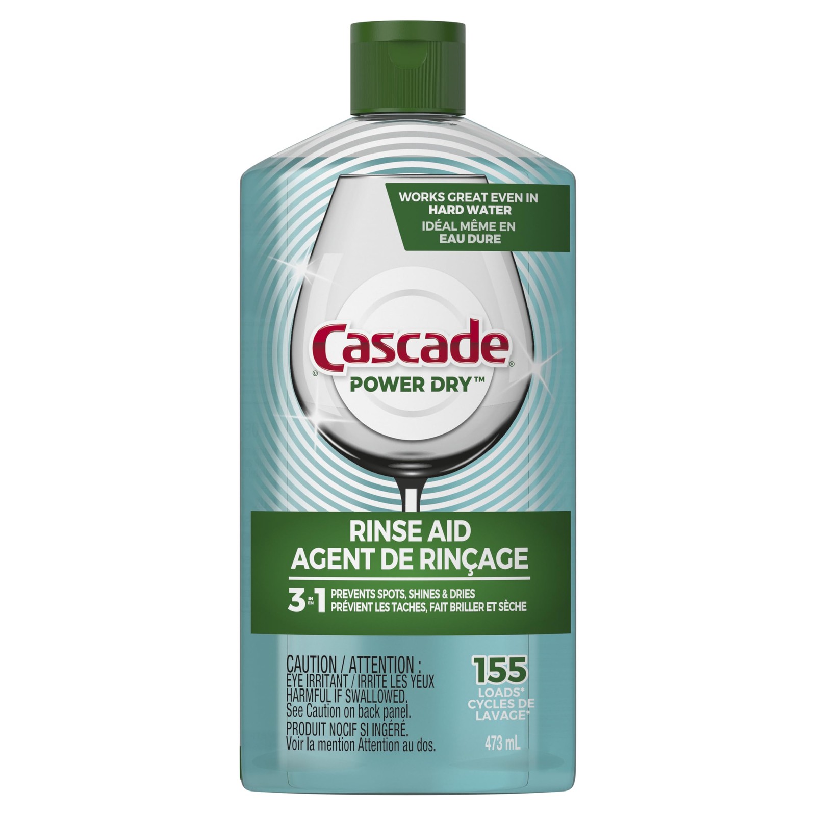 Cascade Power Dry Dishwasher 3 in 1 Rinse Aid, 16 fl oz (Pack of 1) 155 Loads