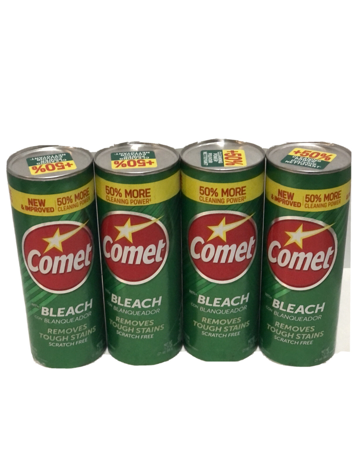 New 4 PACK Comet With Bleach All Purpose Cleaner Powder 21 oz Each 