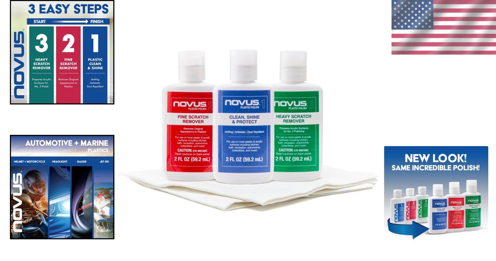 Ultimate Plastic Restoration Kit: Fine & Heavy Scratch Remover in 2oz Bottles