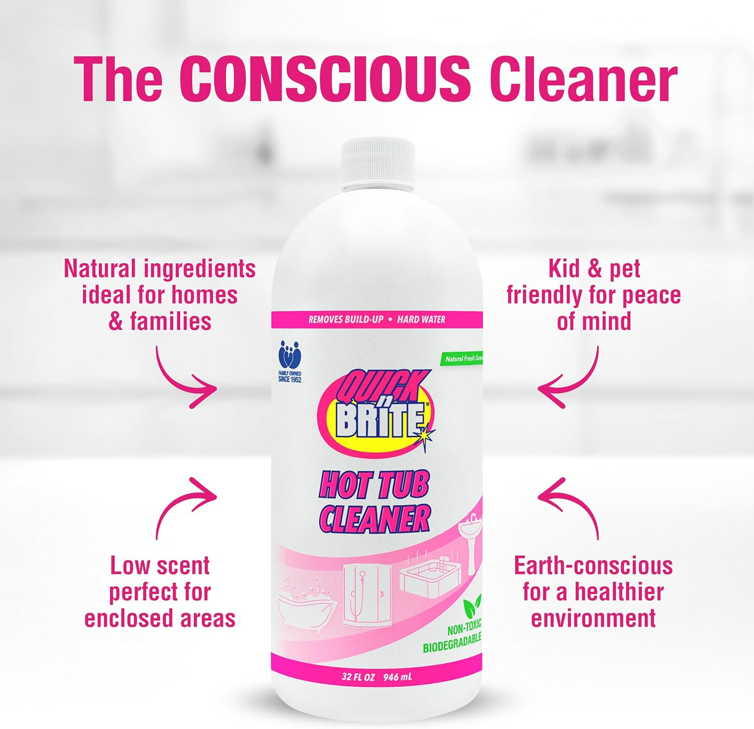 Quick N Brite Heavy Duty Hot Tub Cleaner Kit – Non-Abrasive Cleaning Gel with Sp