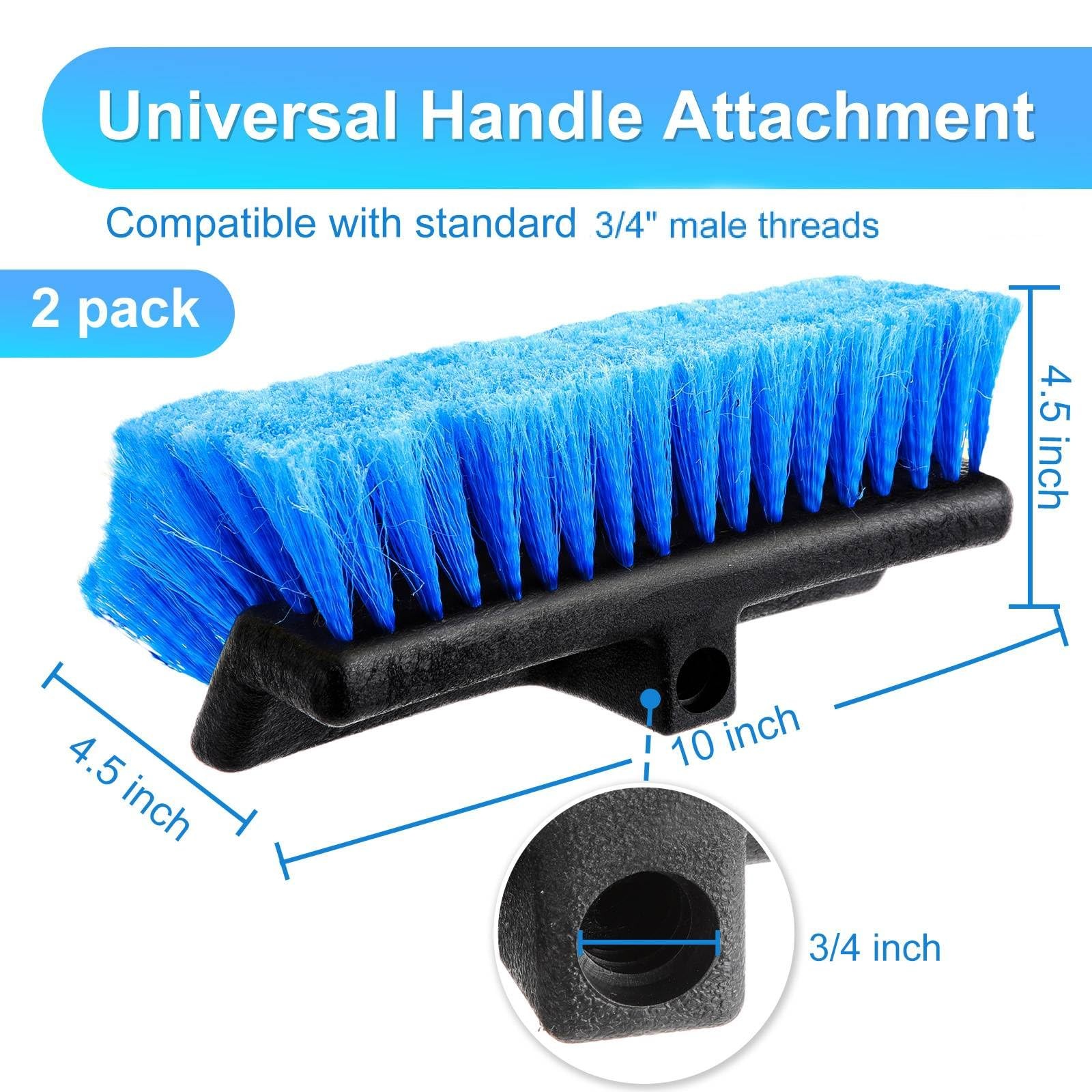 2 Pcs 10” Car Wash Brush Head with Soft Detailing Bristle Soft Fiber Car Was…