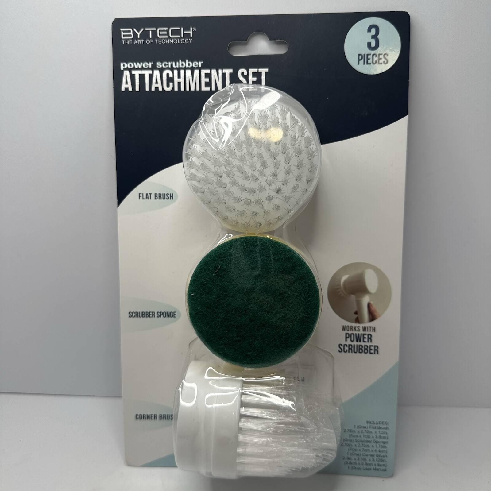 Bytech Power Scrubber 3 Piece Attachment Set BY-HH-MC-104-X3 Sealed