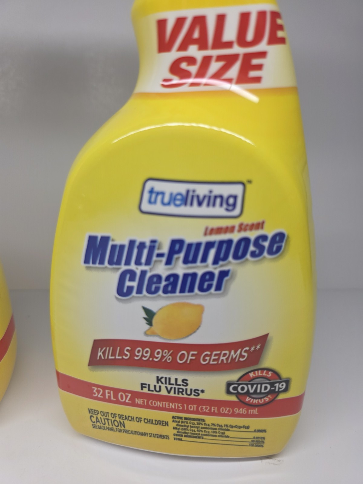 Trueliving Multi-Purpose Cleaner Trigger Lemon Scent 32 fl oz X2 Bottles Huge