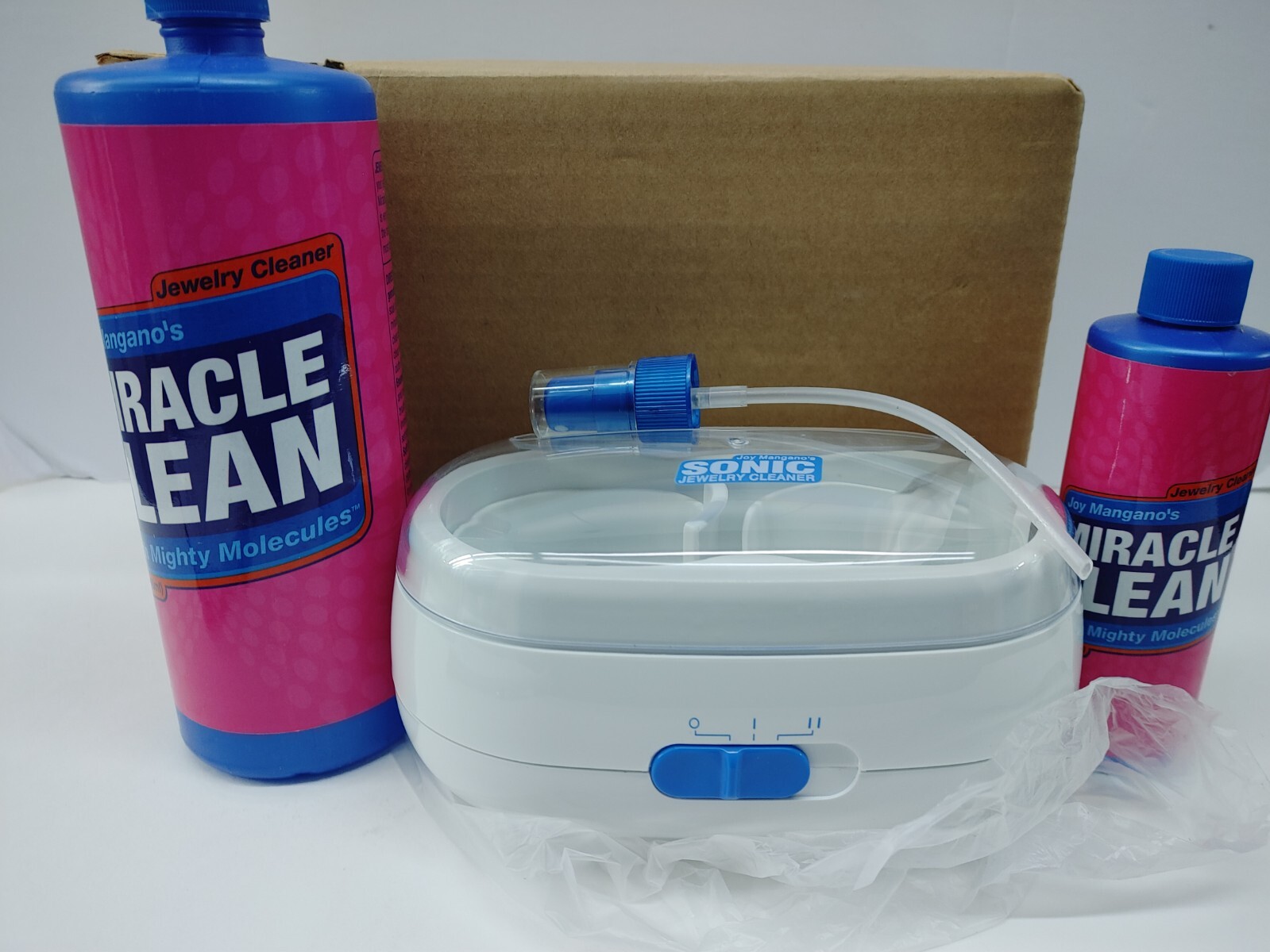 N.O.S Joy Mangano’s Miracle Clean pink 32 & 8.oz with sonic Jewelry Cleaner