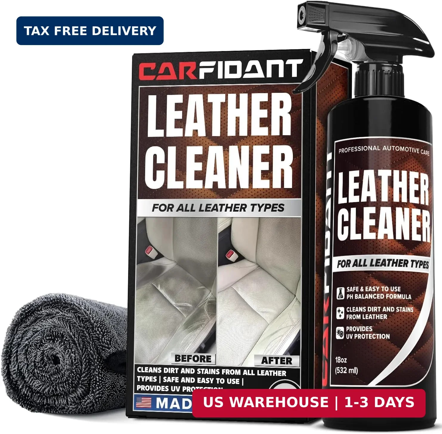 Leather Couch Cleaner – pH Neutral, Non-Toxic & Non-Greasy – Gently Removes Stai