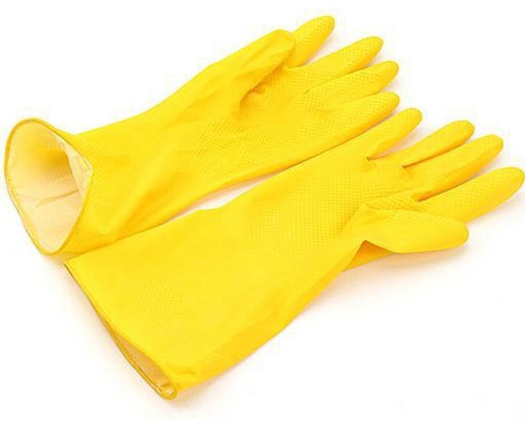 Lot of 4 Packs Dish Washing Latex Gloves SMALL Size Yellow Pairs Packages BN-40