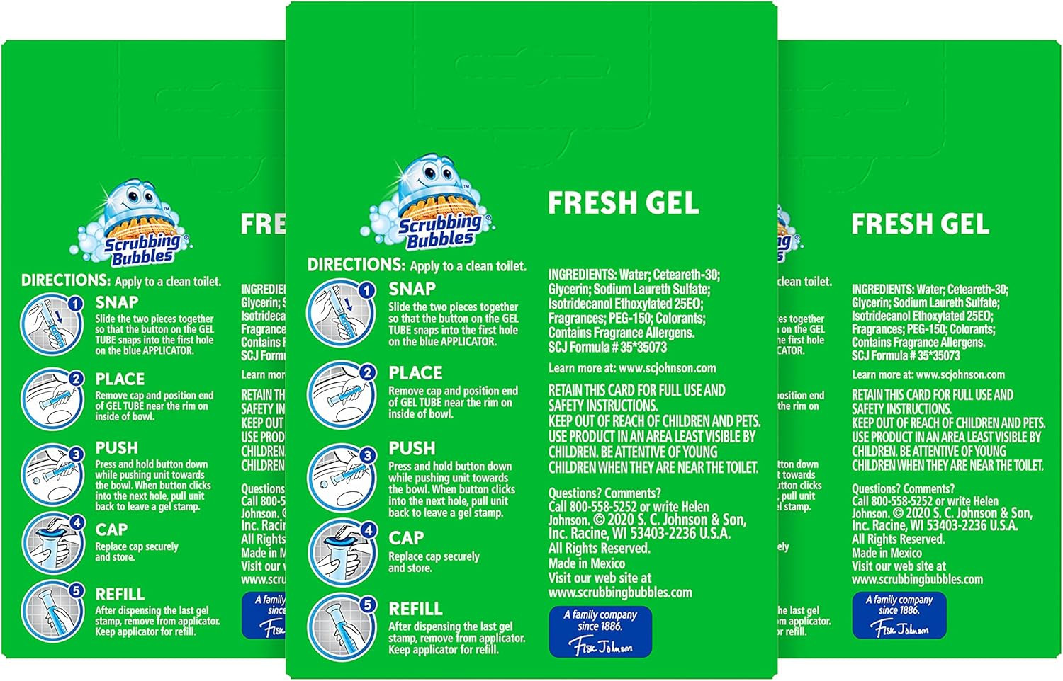 Scrubbing Bubbles Fresh Gel Toilet Bowl Cleaning Stamps Refills, Helps Keep Toil