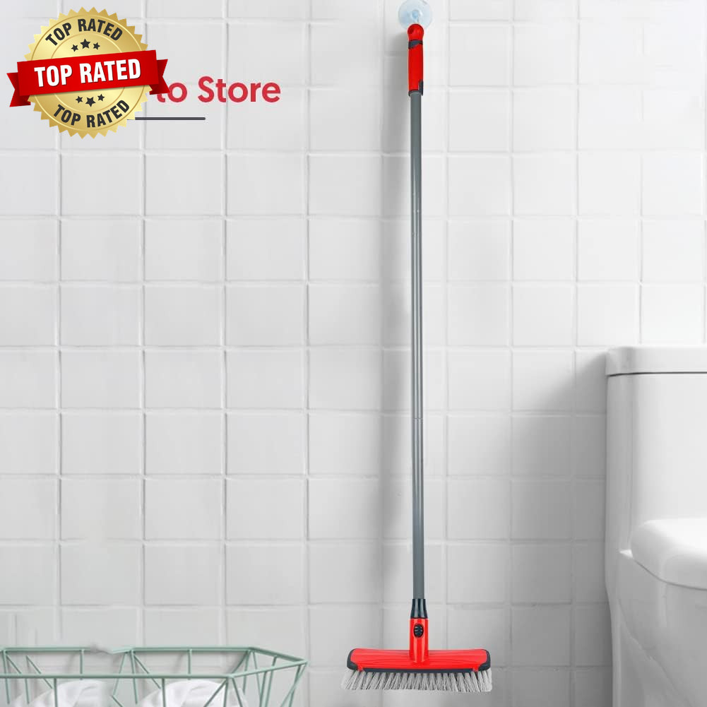 Floor Scrubber with Long Handle 2 in 1 Scrubbing Brush Stiff Bristle Shower Clea