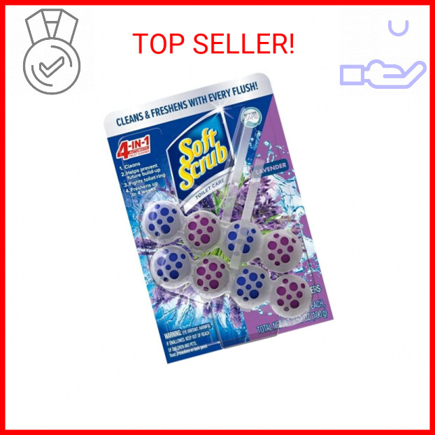 Soft Scrub 4-in-1 Rim Hanger Toilet Bowl Cleaner, Lavender, 2 Count