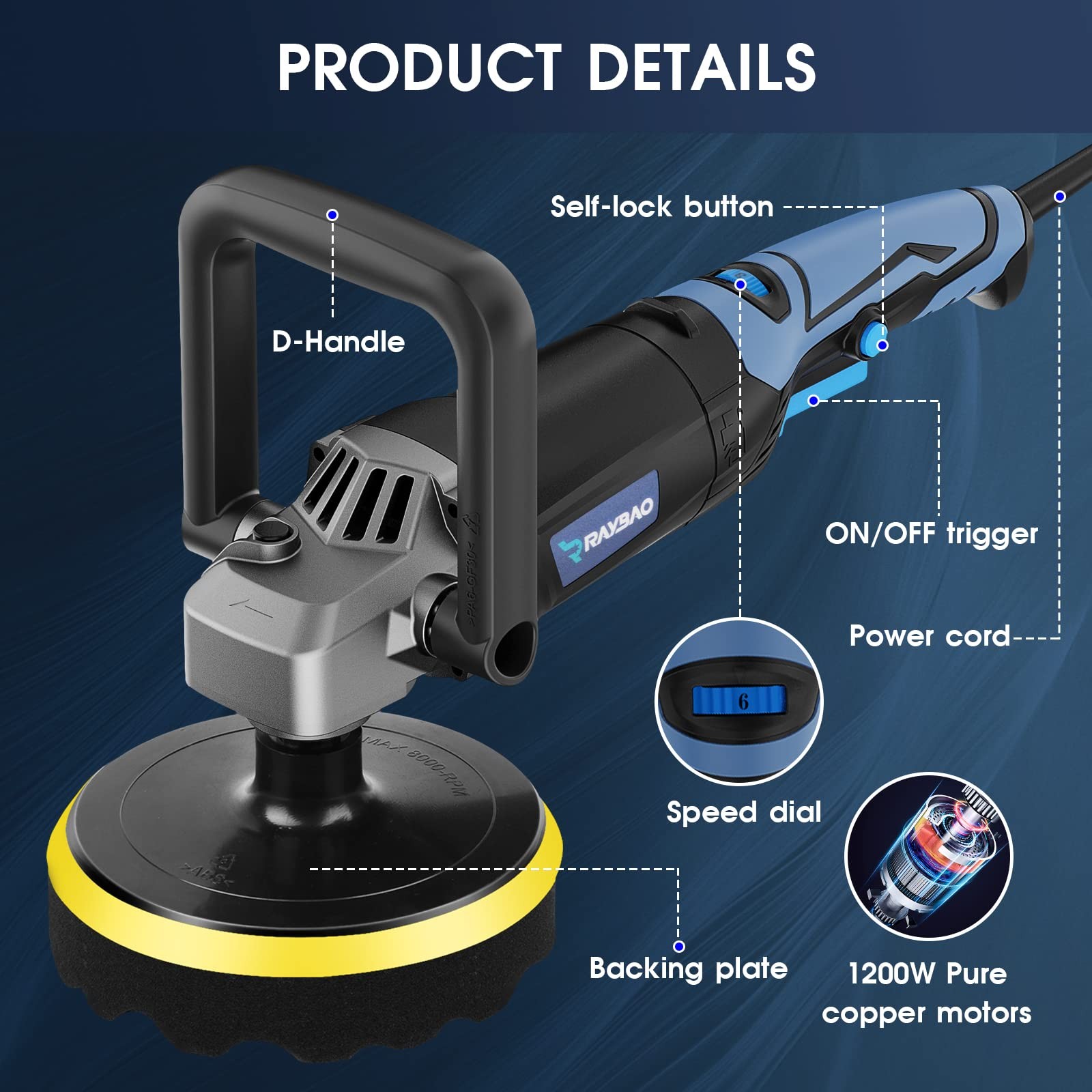 Pulidora De Brillar Autos Orbital Maquina Para Pulir Carros Profesional Set Kit