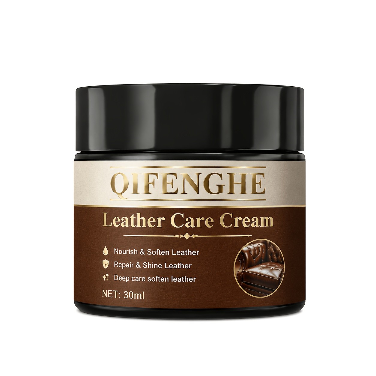 Leather Polish Care Cream, Leather Nourishing Restorer for Furniture, Car Seats,