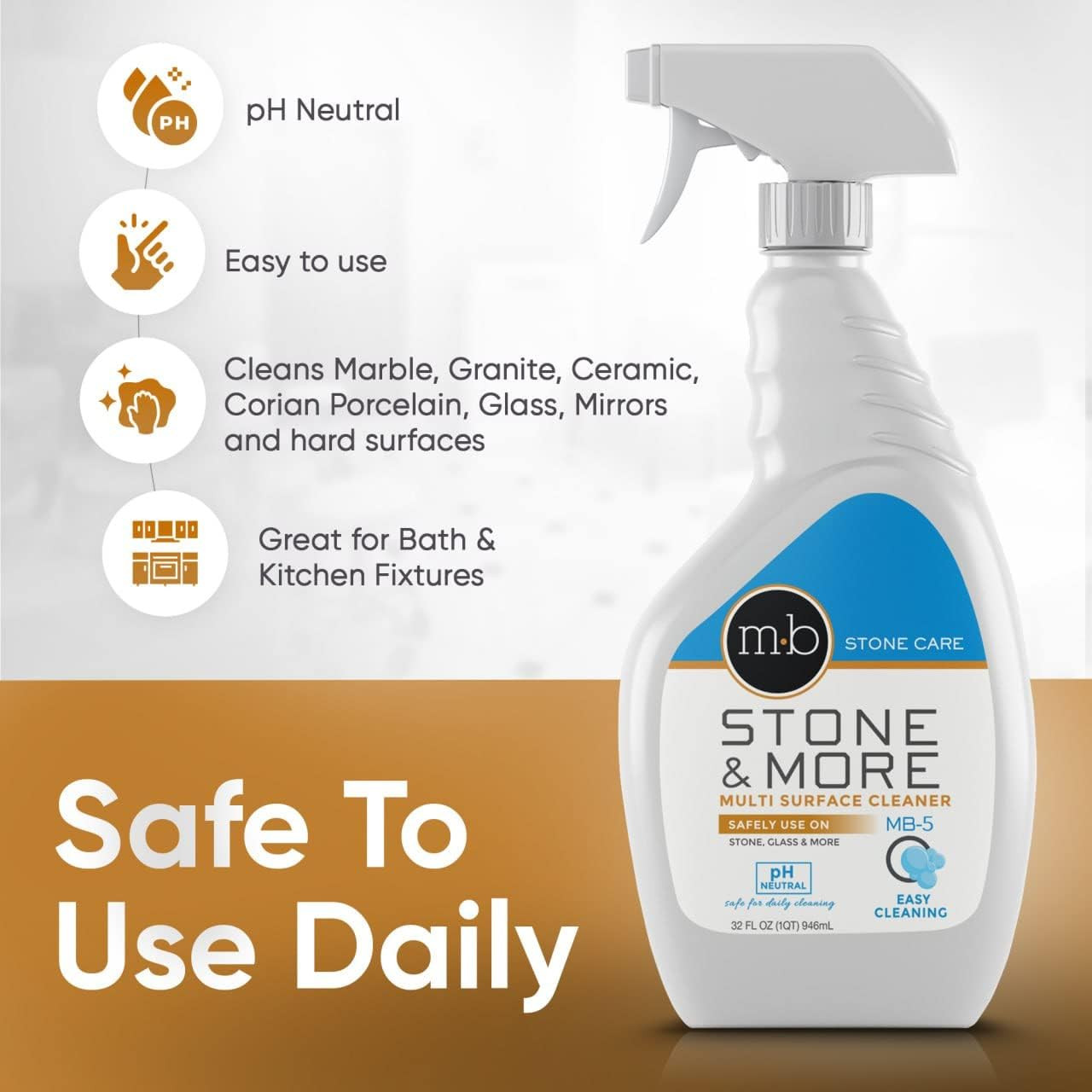 MB-5 Stone & More 2 Pack All Purpose Cleaning Spray Kitchen Counter Cleaner Spra
