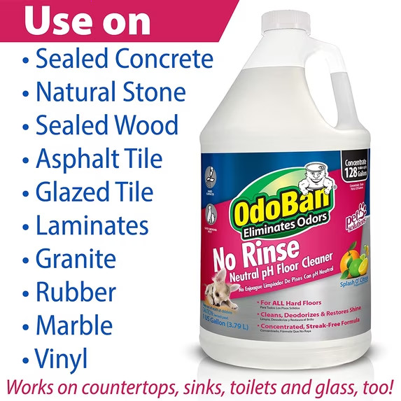OdoBan Pet Solutions Neutral pH No-Rinse Floor Cleaner Concentrate (4-Pack)