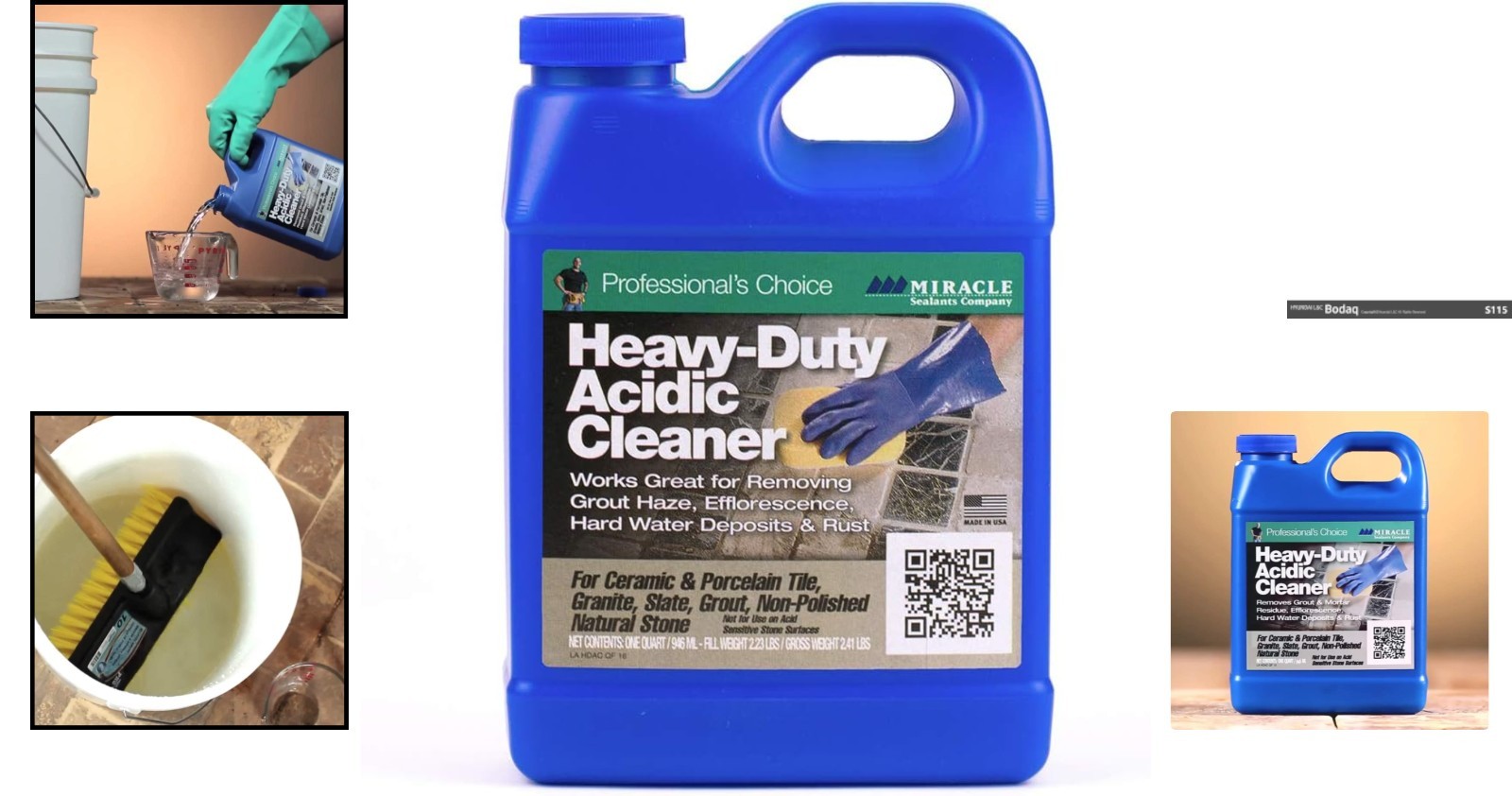 Essential Heavy-Duty Acidic Cleaner – Quart for Tile, Grout, Rust & Haze Remover