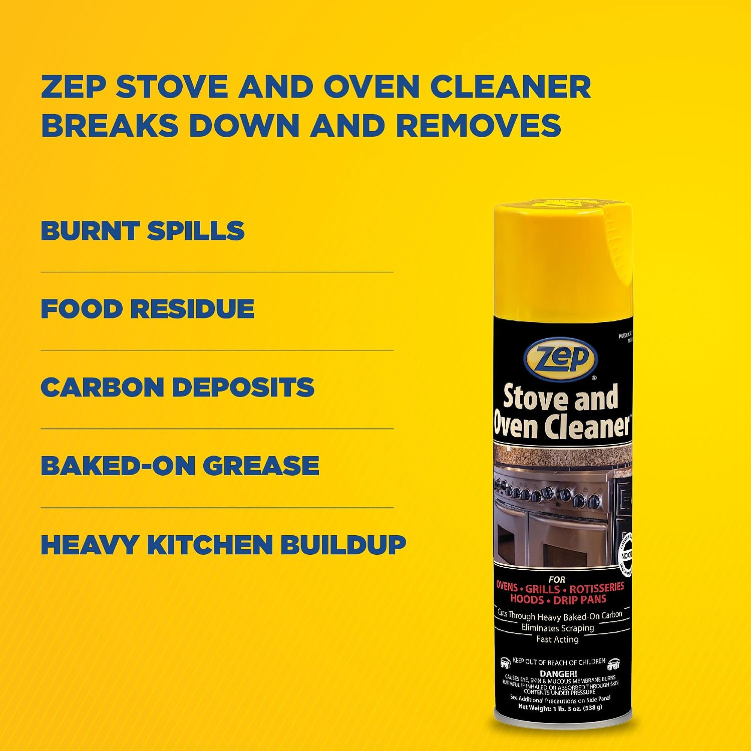 Stove & Oven Cleaner 19 Oz (2 Pack) + Blue Microfiber Rag | One 2-Pack of 19 Oz