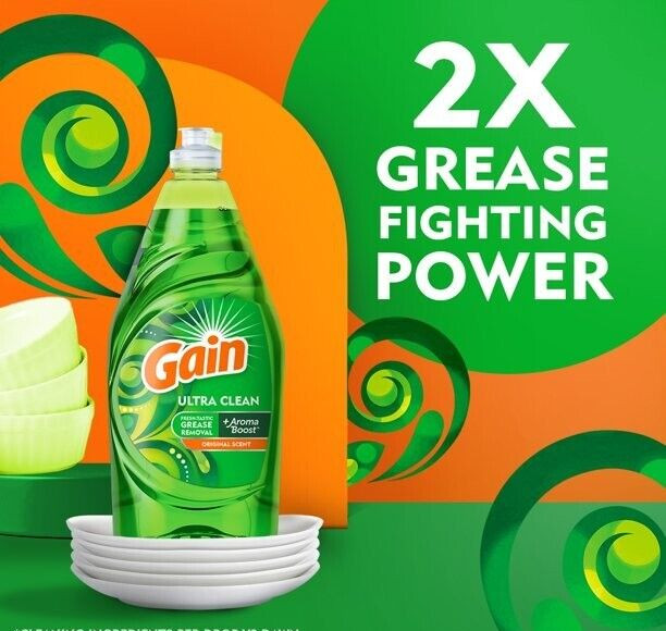 Gain Ultra Dishwashing Soap 8 Fluid Ounce Original Scent Aroma Boost