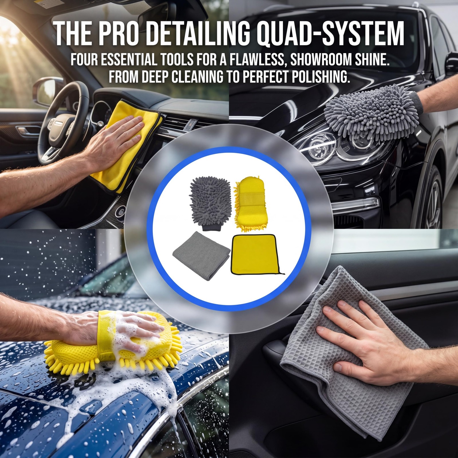 Complete Car Detailing Kit 15 Pieces, Includes Wash Mitt, Microfiber Towels, …