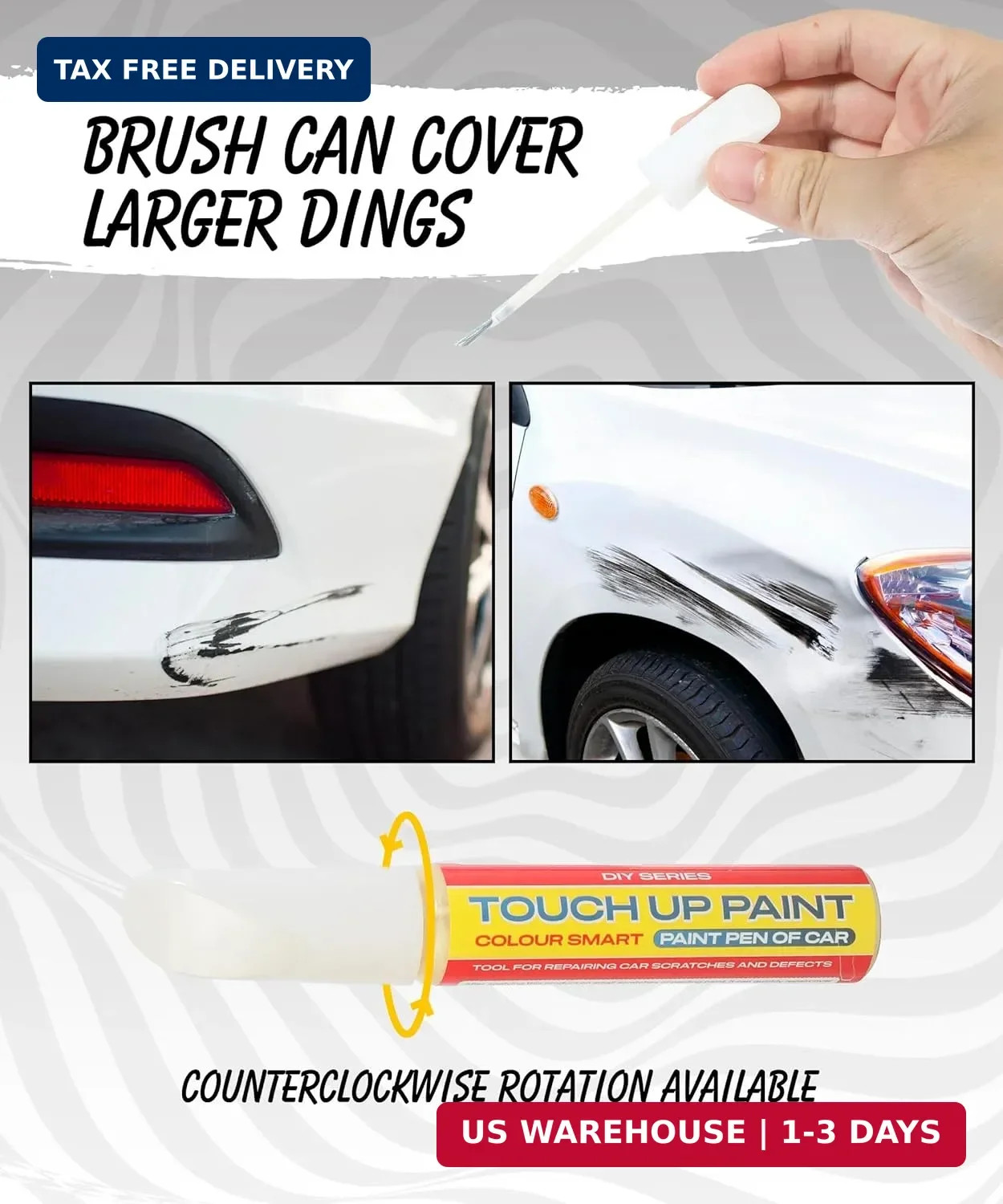 Pure White Touch Up Paint Universal Color Match for All Car Models Repair Pen