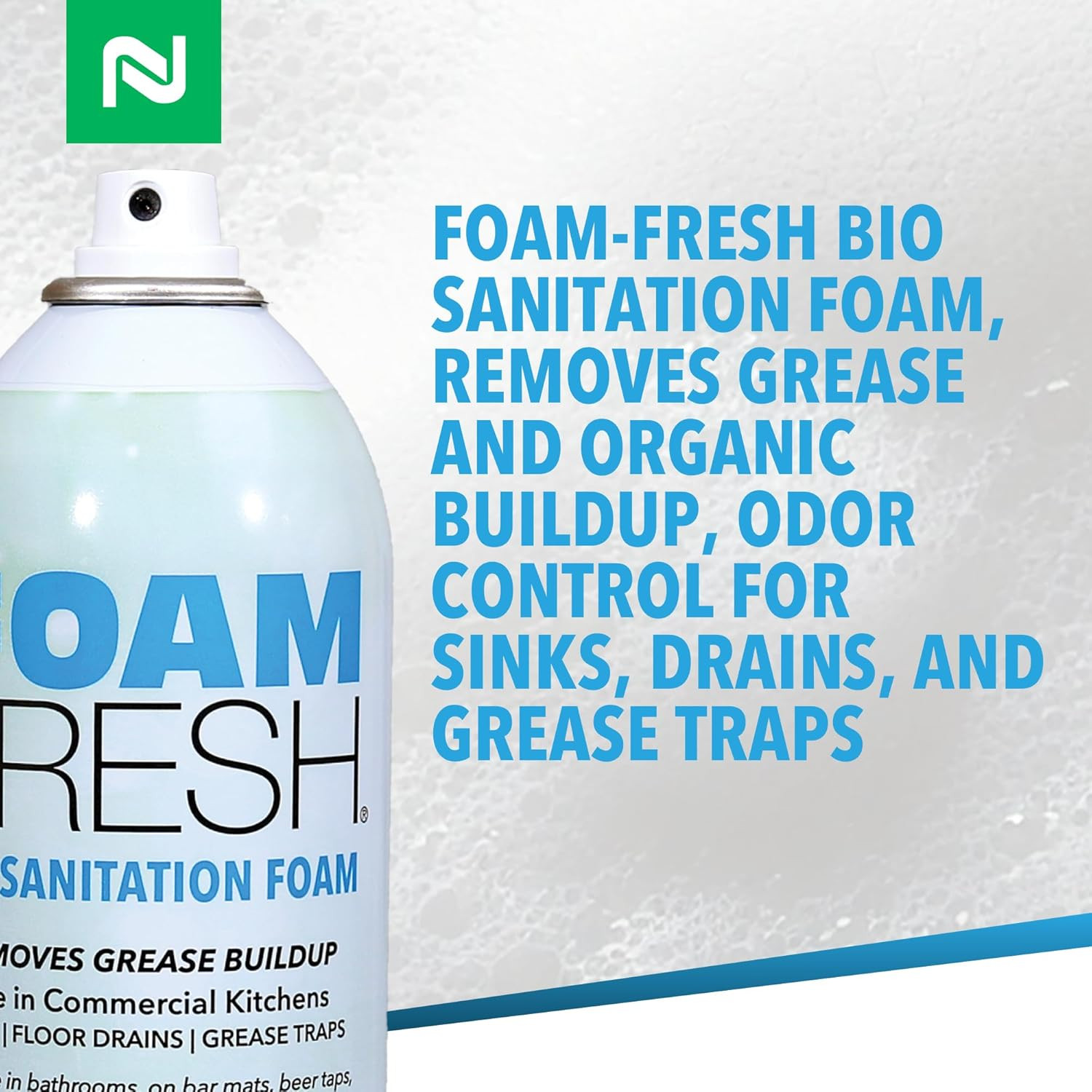 Foam-Fresh Bio Sanitation Foam, Removes Grease and Organic Buildup, Odor Control