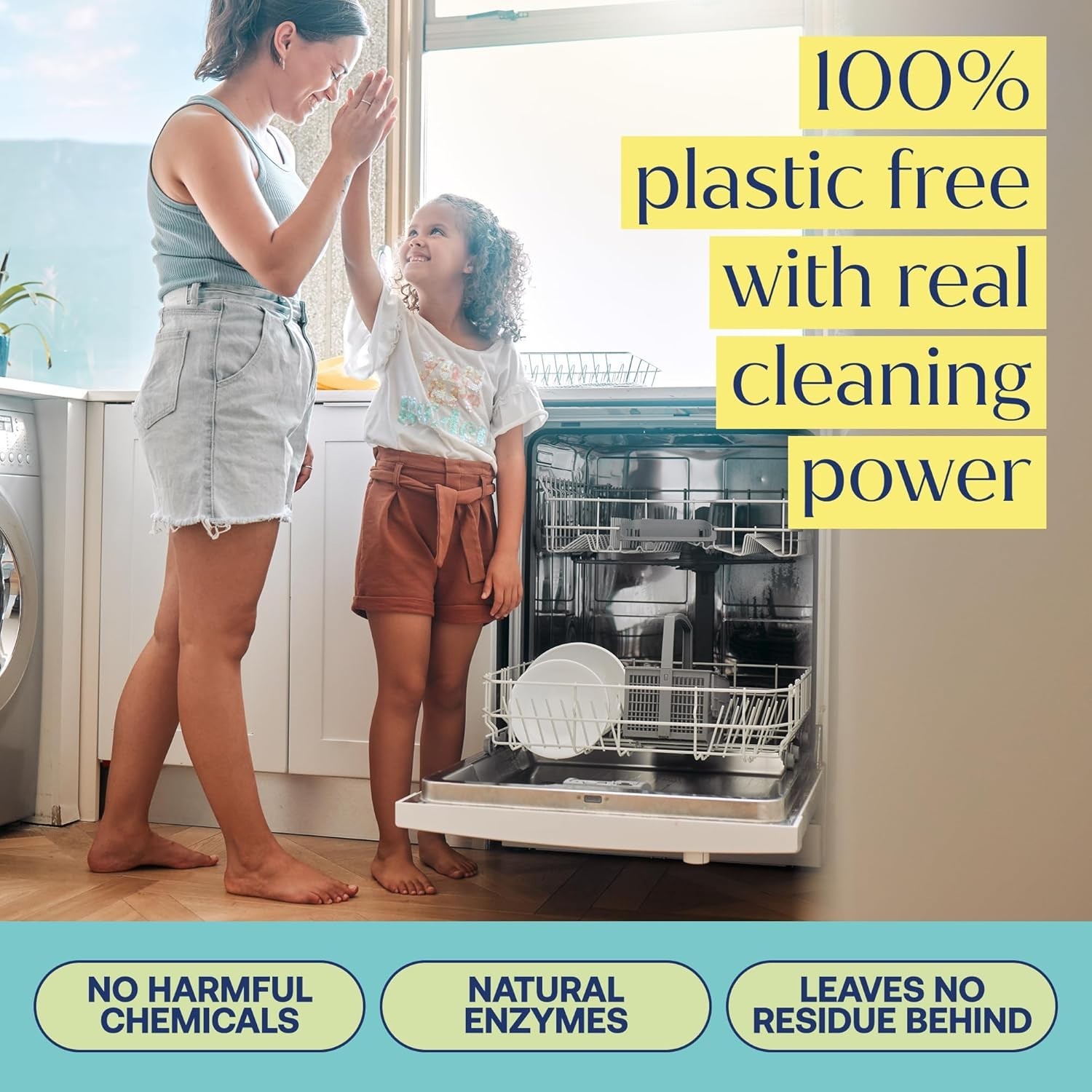 Dishwasher Tablets, Unscented, A Plastic Free Dishwasher Pod Alternative, Pow…